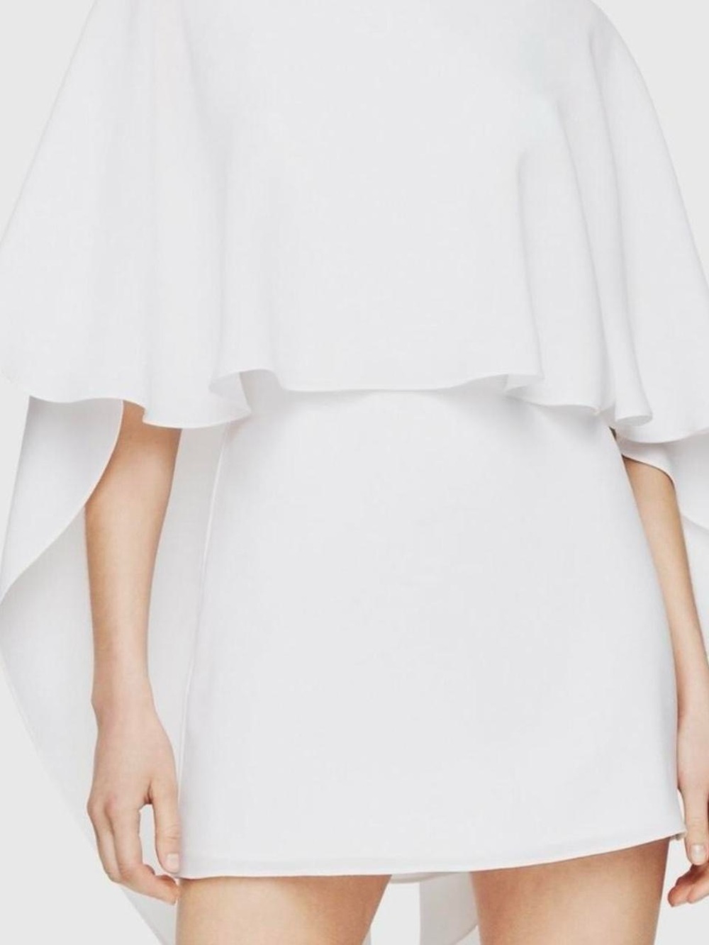 BCBGMaxAzria White Cape Mini Dress
